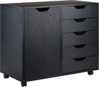 Mobile Cabinet with 5 Drawers and Side Storage
