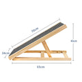 Dog Ramp, Natural Pine Wooden Lightweight Folding Anti-skid Adjustable 2 Height Climbing Ramp