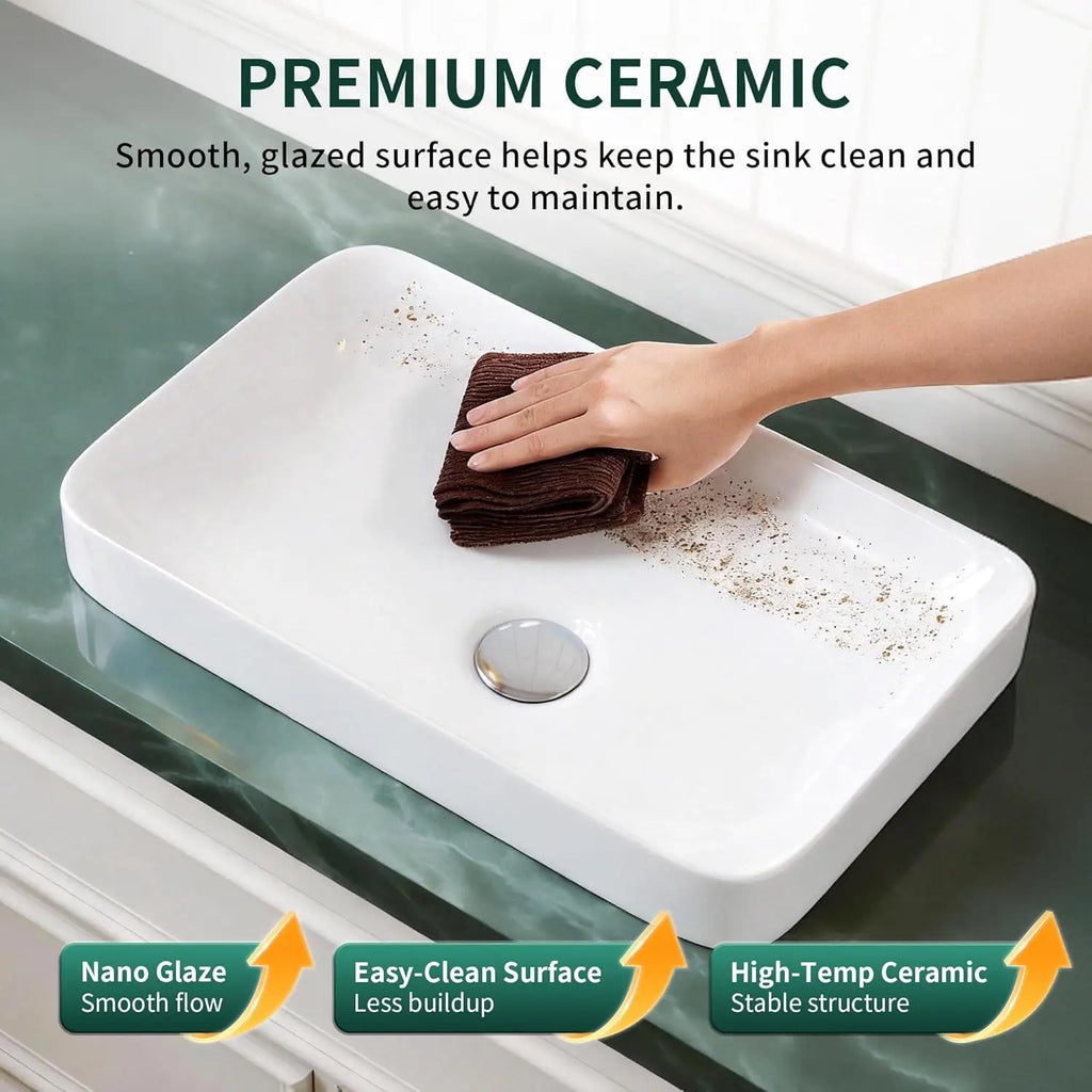 Semi-Recessed Modern Bathroom Basin with Easy Installation