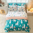 Comforter Set Bed in A Bag Size 7 Pcs Cute Alpaca Tropical Plant Cactus Bedding Set