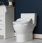 Elongated Bidet Toilet Seat, White, LED Light, Wireless Remote