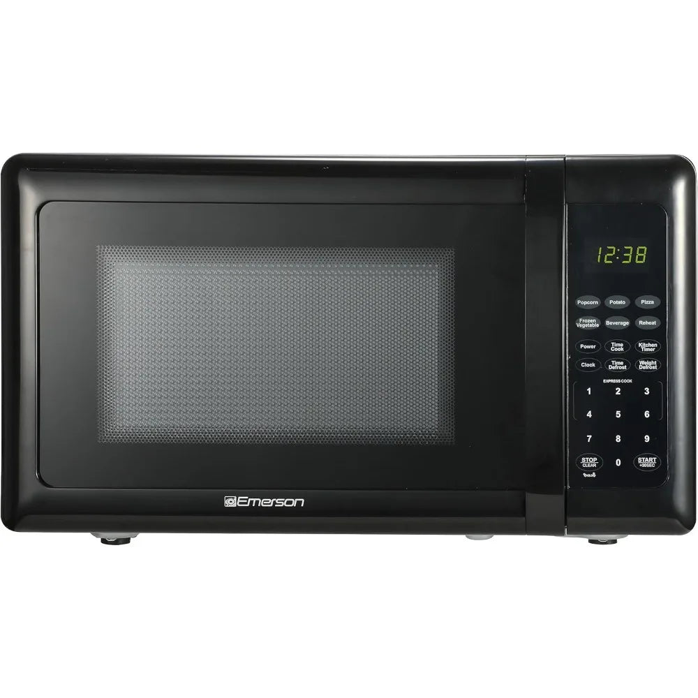 Emerson MW7302B Compact Countertop Microwave Oven with Touch Control, LED Display, 700W