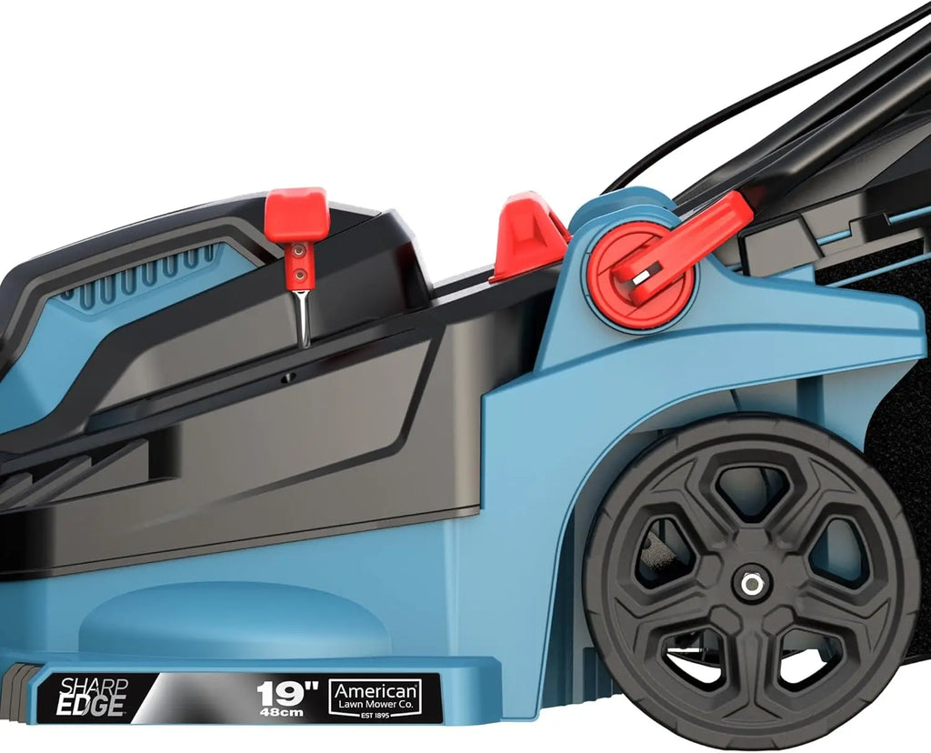 19-Inch Corded Electric Push Lawn Mower with Grass Bag, 13-Amp Motor for Efficient Cutting