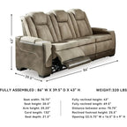 Power Reclining Sofa with Adjustable Headrest