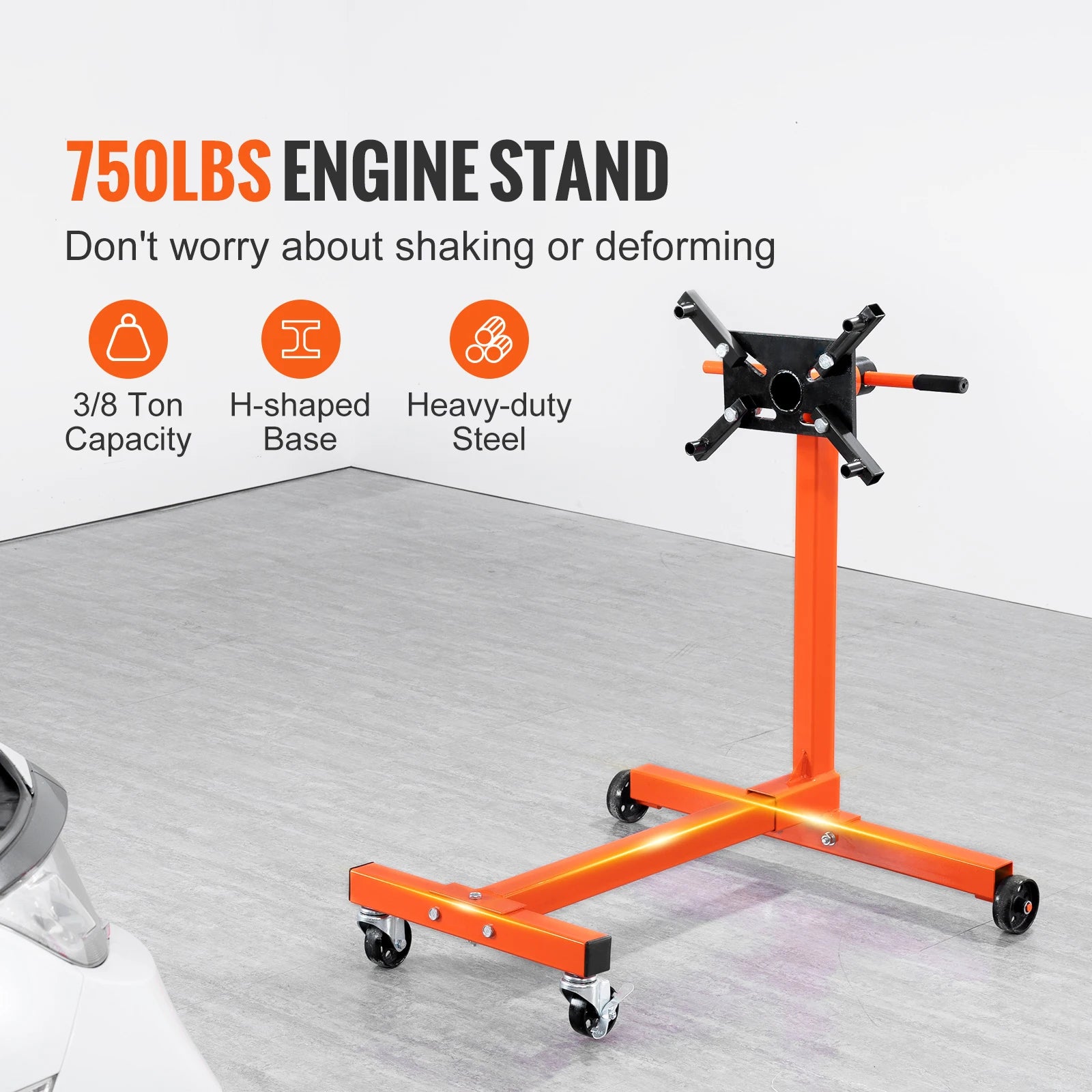 Engine Stand 750/1300/1500 lbs, Rotating Engine Motor Stand with 360 Degree Adjustable Head