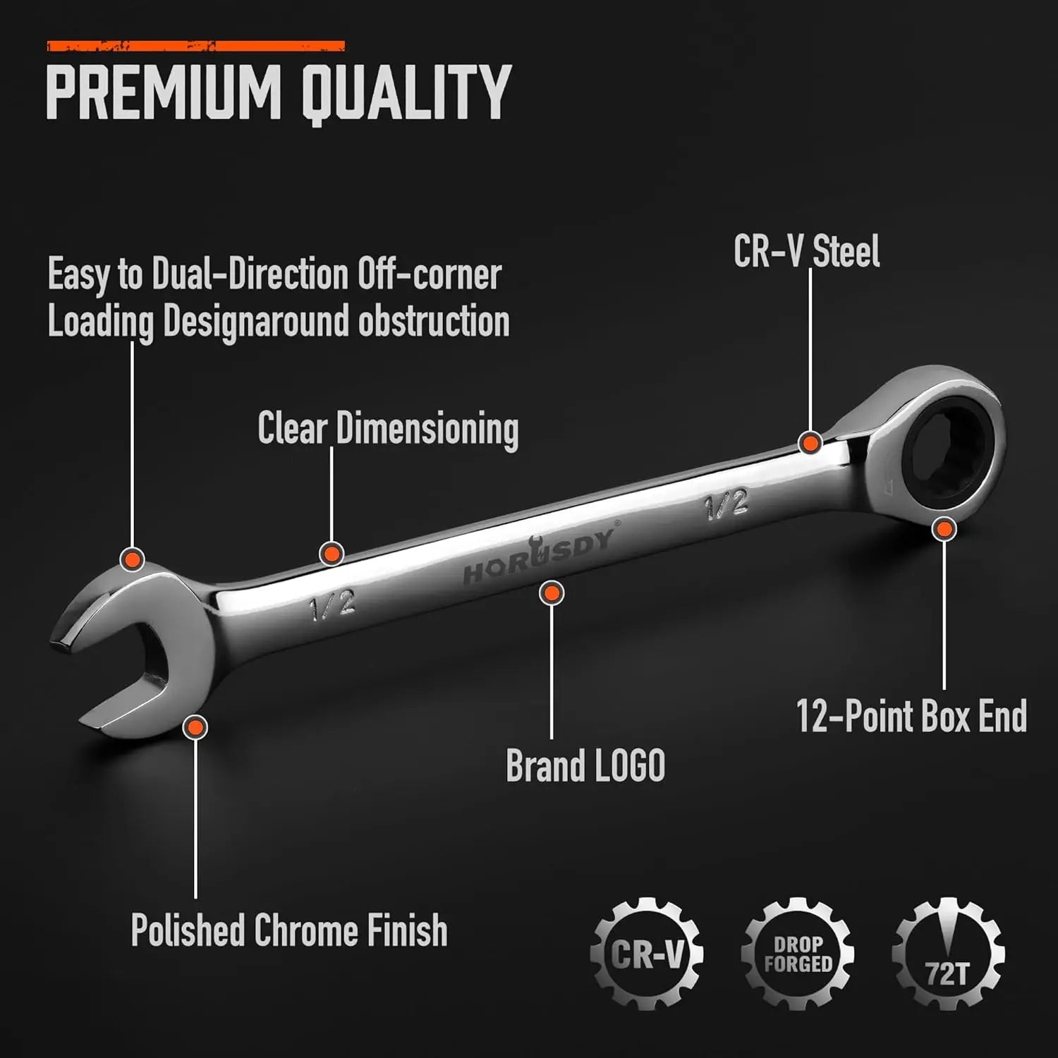 24-Piece Ratcheting Wrench Set | Metric & SAE Sizes | Chrome Vanadium Steel with Organizer Case