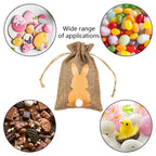 6/12/24pcs Jute Linen Treat Gift Bags for Easter