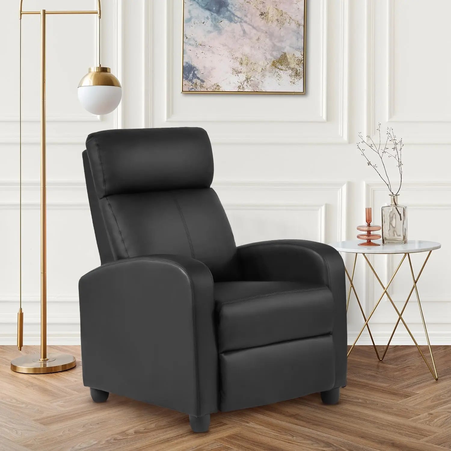 Massage Recliner with Lumbar Support and Adjustable Backrest