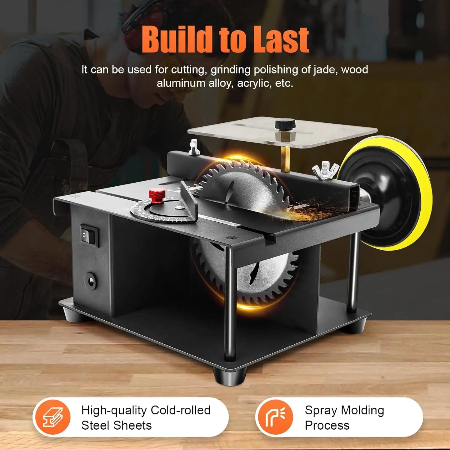 Mini Table Saw 200W 8500RPM with Adjustable Speed