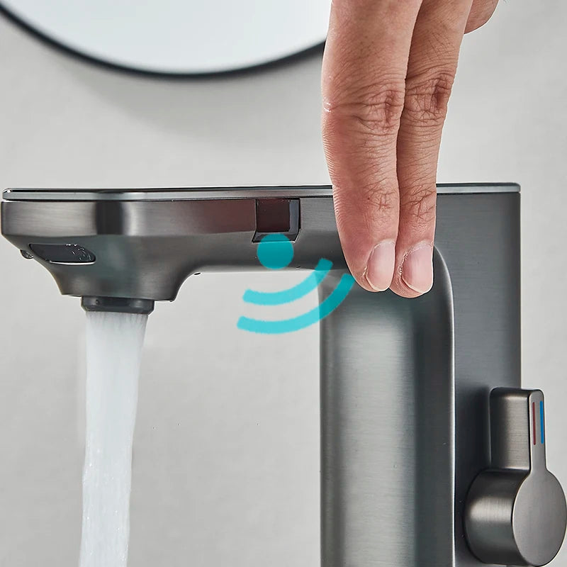 Smart LCD Dual Sensor Bathroom Basin Faucet