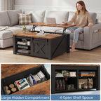 31.5IN Wood Lift Top Coffee Table Living Room Adjustable Storage Shelf Easy Lift Or Lower
