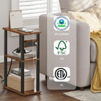 Small Narrow Side Table with Charging Station