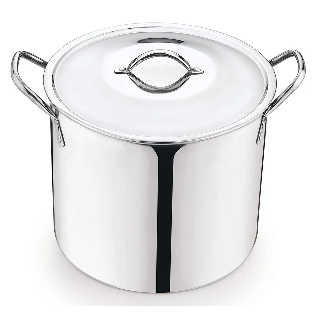 12 Quart Stainless Steel Stock Pot with Metal Lid Stay Cool Handles