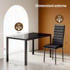 Tempered Glass 7 Piece Table and Chairs Set Modern for Home