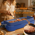Cleansnap 20-inch Electric Griddle Nonstick Grill Foldable Design Perfect Gift for Family Feasts