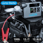 5 in 1 Car Jump Starter with air Compressor Portable Flashlight