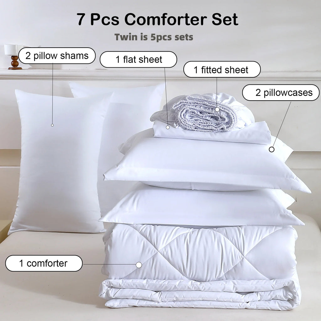 5pcs/7pcs Twin Full Queen King Bedding Sets