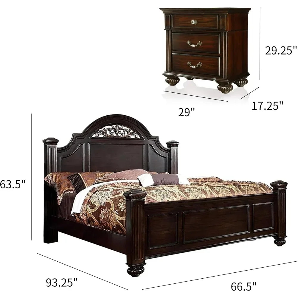 6-Piece Traditional Solid Wood Bedroom Set