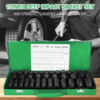 35pcs Professional Heavy-Duty 1/2" Pneumatic Tool Kit with Air Gun, Hex Extensions, Rotary Tools & Impact Socket Set