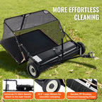 26cuft Large Pull Behind Heavy Duty Leaf Grass Collector