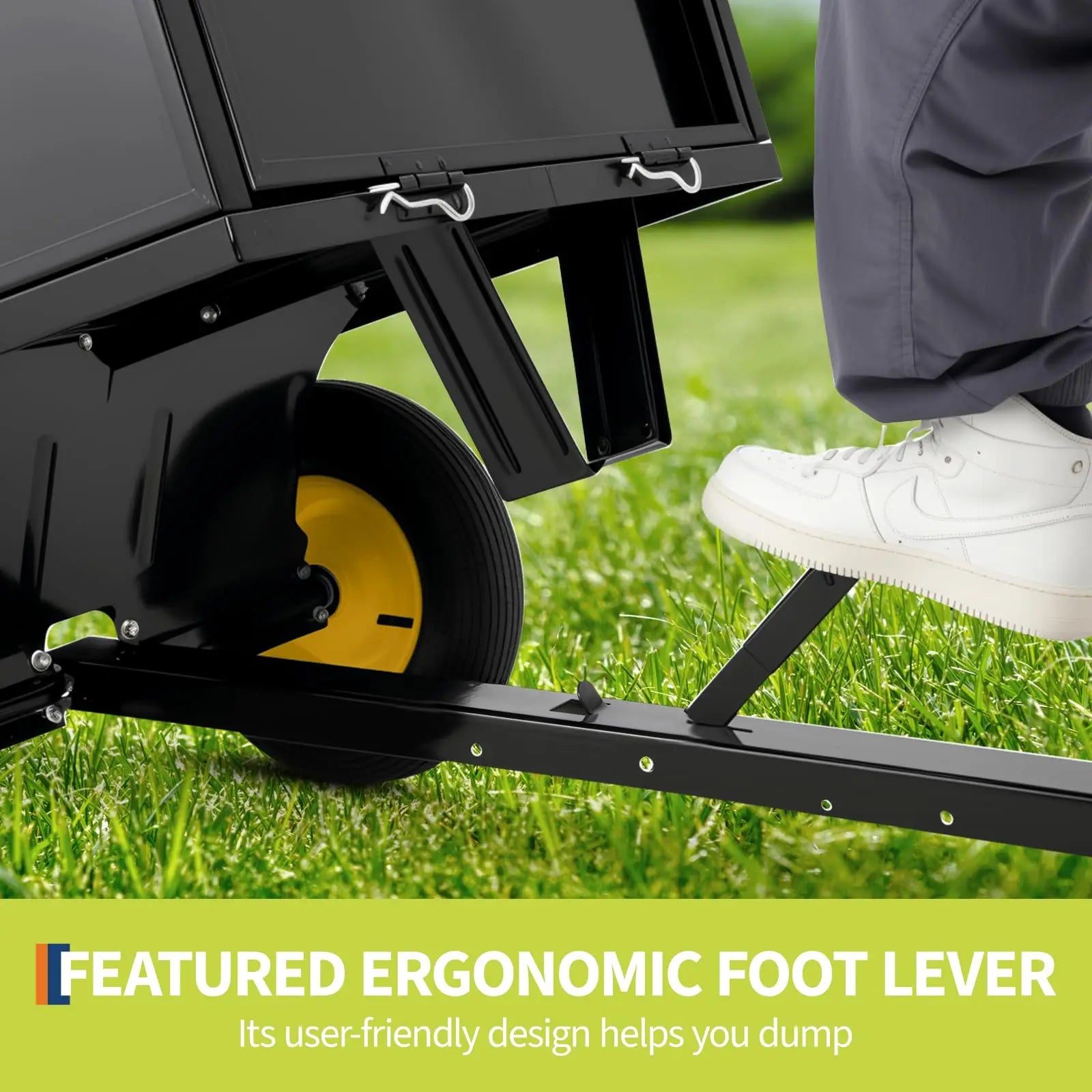 500LB Capacity Multifunctional Dump Cart With Removable Tailgate For ATV Lawn Mower Tractor