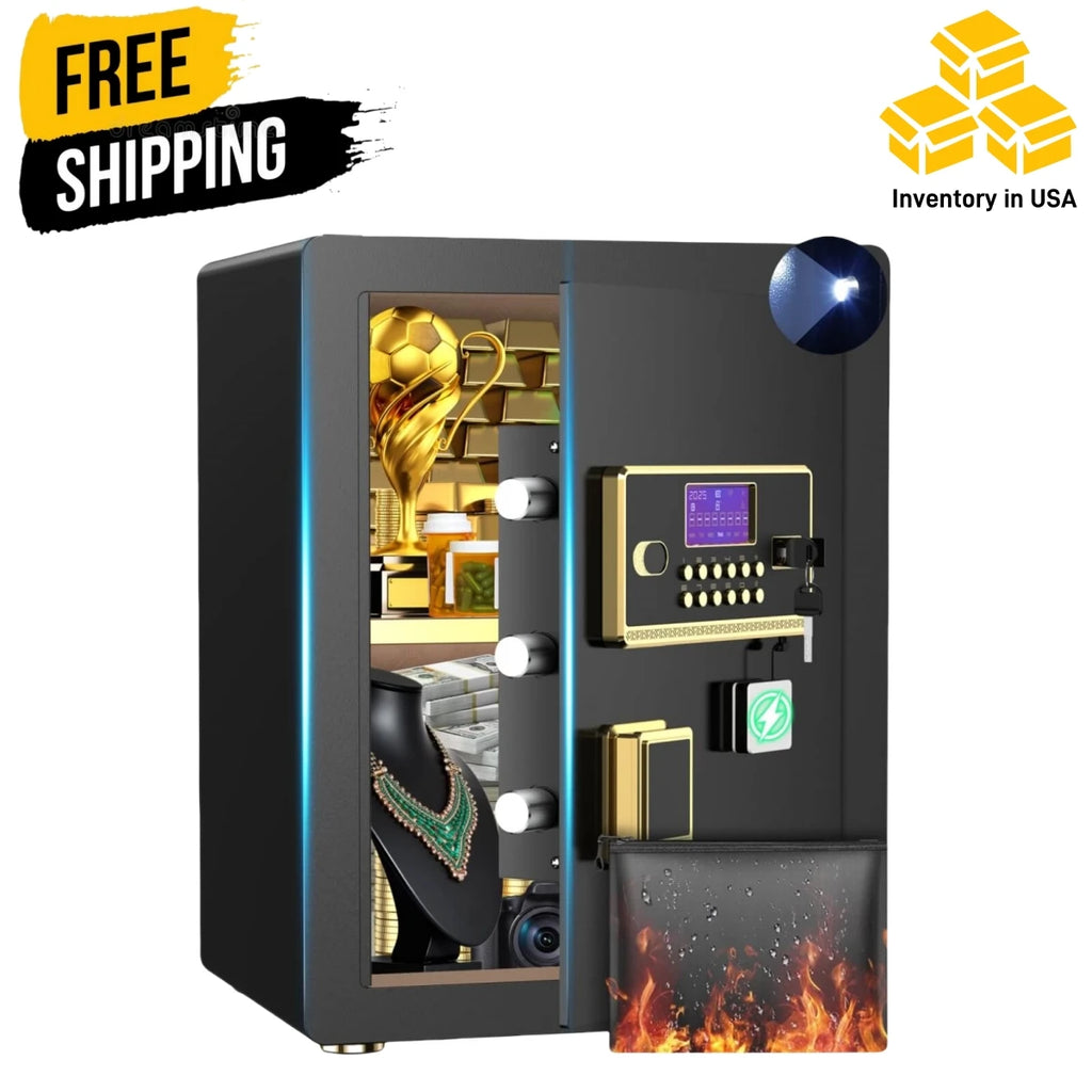 3.8 Cuft Digital Keypad Home Security Safe With Fireproof Bag & Alarm System