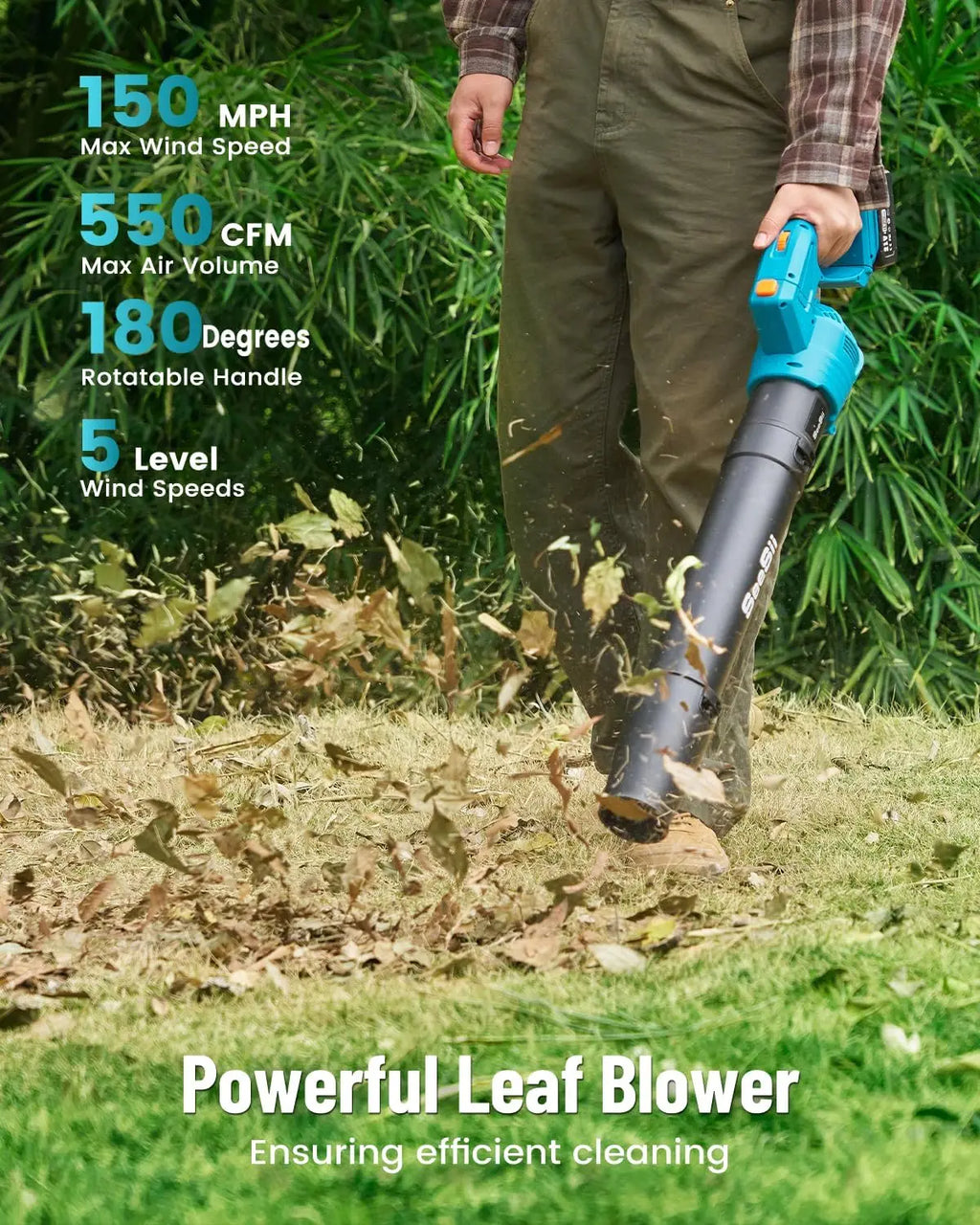 3 in 1 Cordless Weed Wacker Grass Eater 12"Lawn Mower 5-Speed for Yard