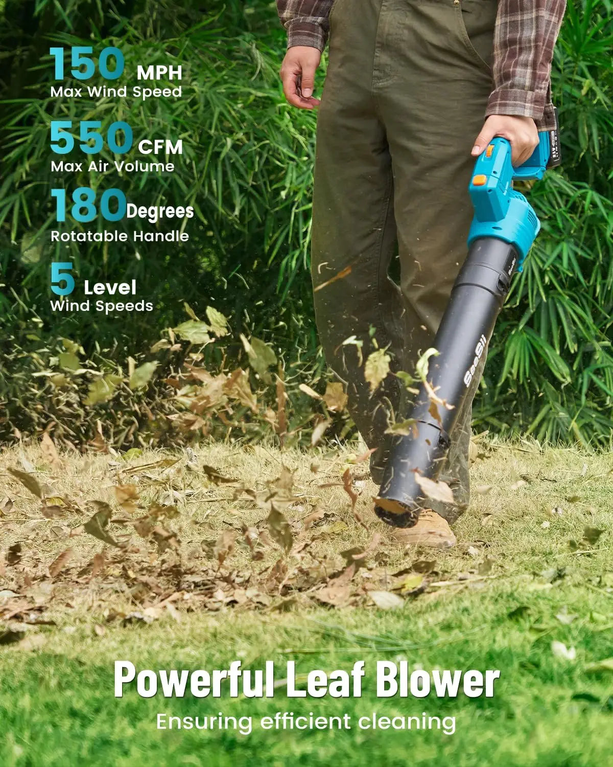 3 in 1 Cordless Weed Wacker Grass Eater 12"Lawn Mower 5-Speed for Yard