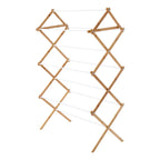 Foldable Bamboo Clothes Drying Rack Collapsible Space Saving Indoor Outdoor