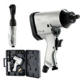 1 2" Air Impact Wrench and 3 8" Ratchet Wrench Set 19-Piece Professional Air Tool Kit with 10 CR-V Steel Impact Sockets