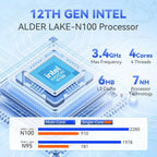 MOREFINE M10 Mini PC Alder Lake N100 Portable Computer