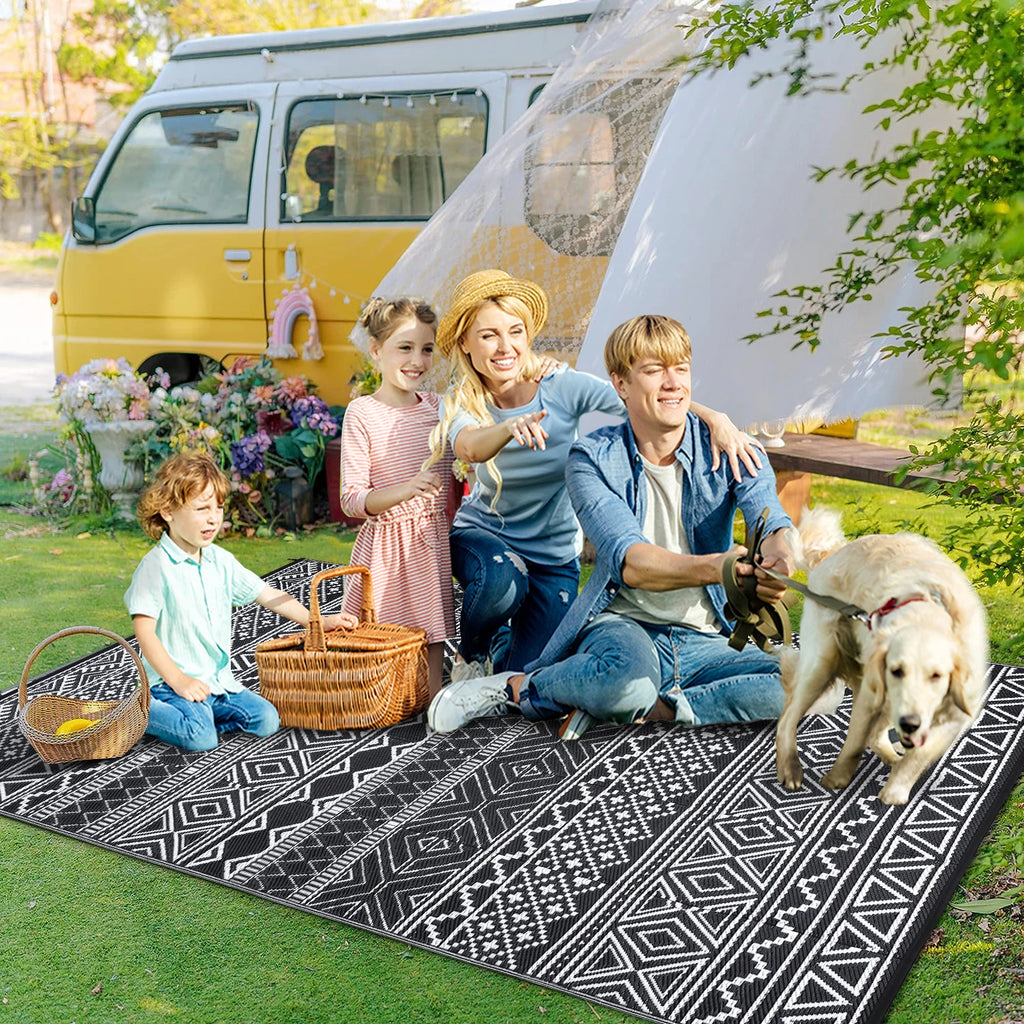6x9 Patio Waterproof, Large Boho Portable Outdoor Area Rug