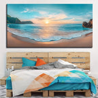 Wooden Framed Mural Beach Canvas