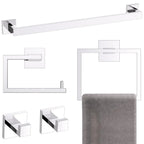 Brushed Gold Bathroom Hardware Accessorie Set 23.6 Inch Towel Bar Set 5-Pieces Towel Rack&Holder Set for Bathroom,Upgraded Toilet Paper Holder with Shelf,Stainless Steel Wall-Mounted