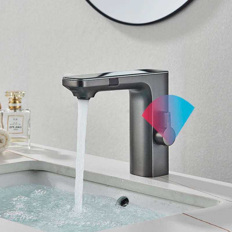 Smart LCD Dual Sensor Bathroom Basin Faucet