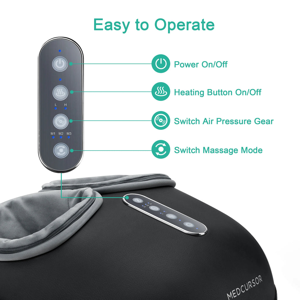 Foot Massager Machine with Heat Roller, Fully Wrapped Foot Massage
