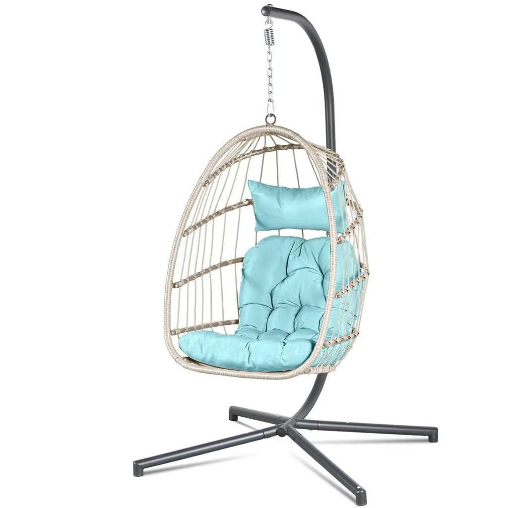 Indoor/Outdoor Swing Hammock Chair with Plush, Washable Cushions, 350LBS Capacity