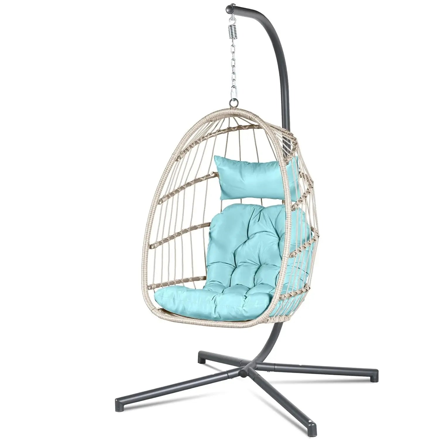 Indoor/Outdoor Swing Hammock Chair with Plush, Washable Cushions, 350LBS Capacity