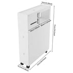 Modern Bathroom Storage Cabinet PVC Narrow Floor Storage Cabinet Floor Standing Storage Cabinet with Drawers Capacity 50kg White