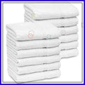 Bulk White Bath Towels 12 Pack, Lightweight Easy Care 22x44 Inches