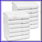 Bulk White Bath Towels 12 Pack, Lightweight Easy Care 22x44 Inches