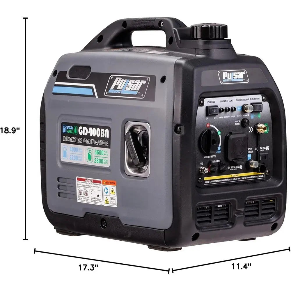 Portable 4000W Ultra-Quiet Dual-Fuel Generator with Parallel Capability, RV and CARB Approved