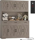 71" Tall Kitchen Pantry Storage Cabinet with Charging Station