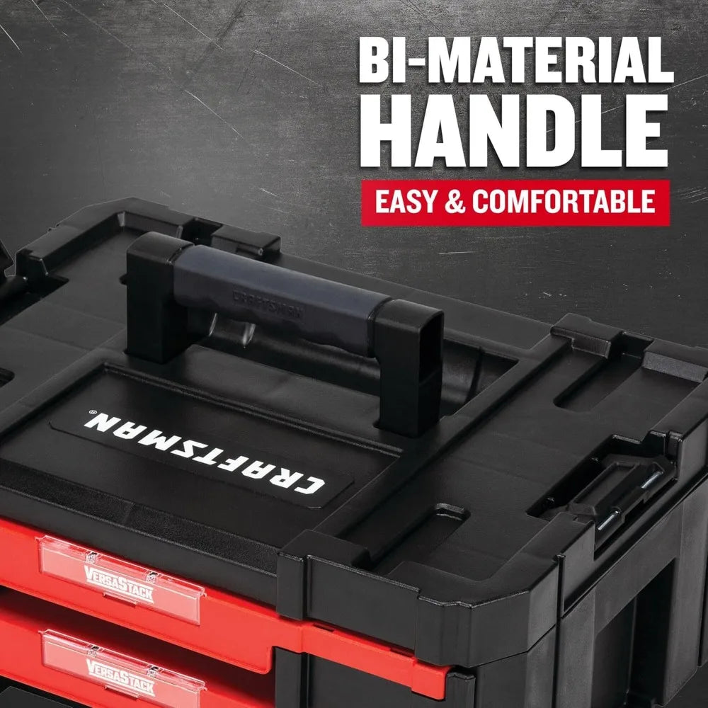 Durable Plastic Tool Box with Drawers and Removable Dividers