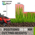 16.8HP 12.5KW Engine Riding Lawn Mower 38'' Cutting Width 7‑Position Height Adjustment Lawn Tractor for Large Lawns