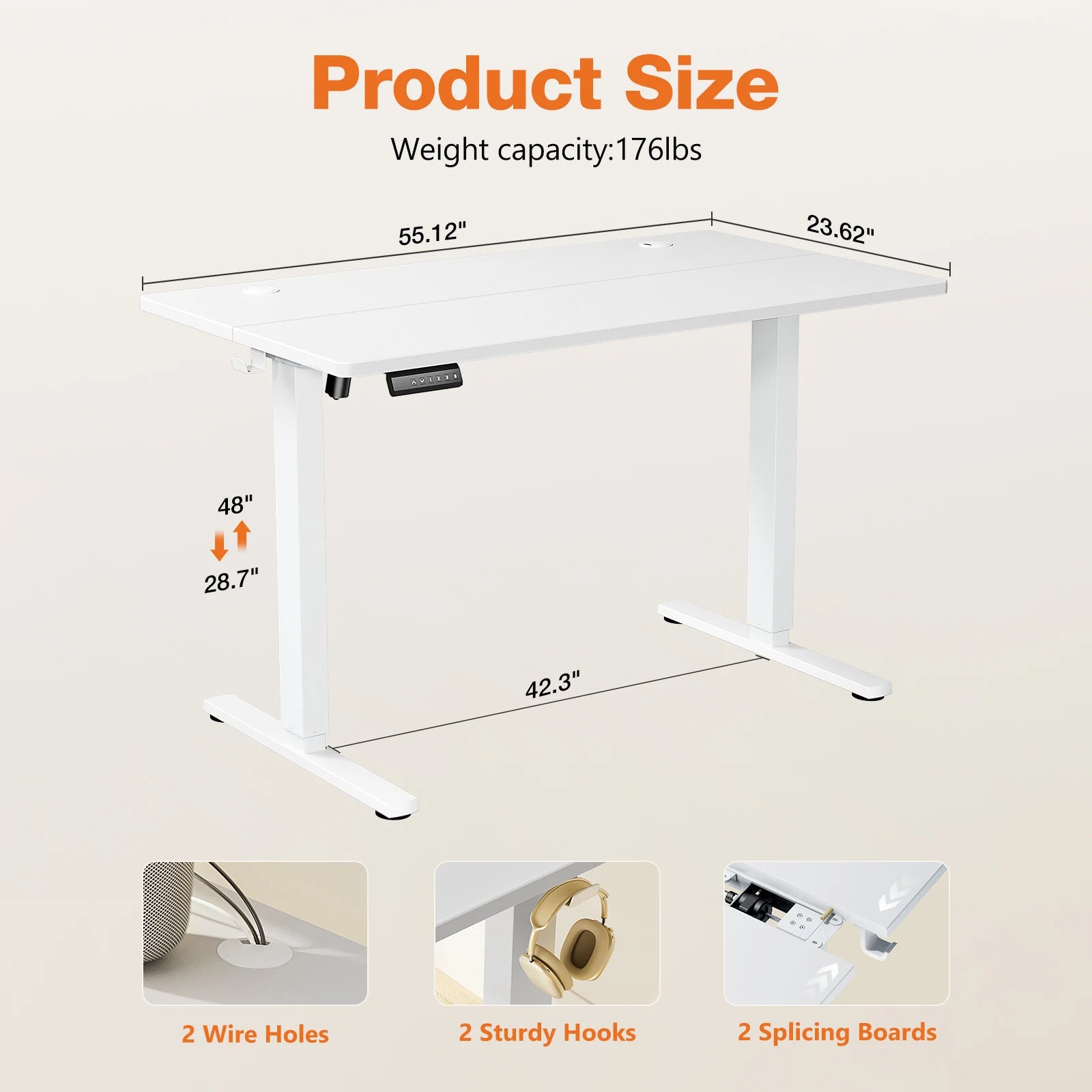 Ergonomic Electric Height Adjustable Computer Desk