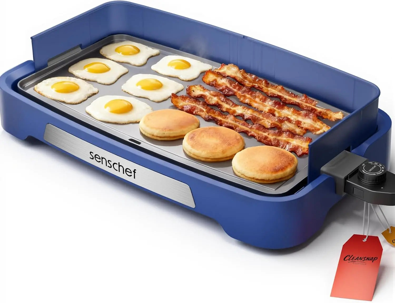 Cleansnap 20-inch Electric Griddle Nonstick Grill Foldable Design Perfect Gift for Family Feasts