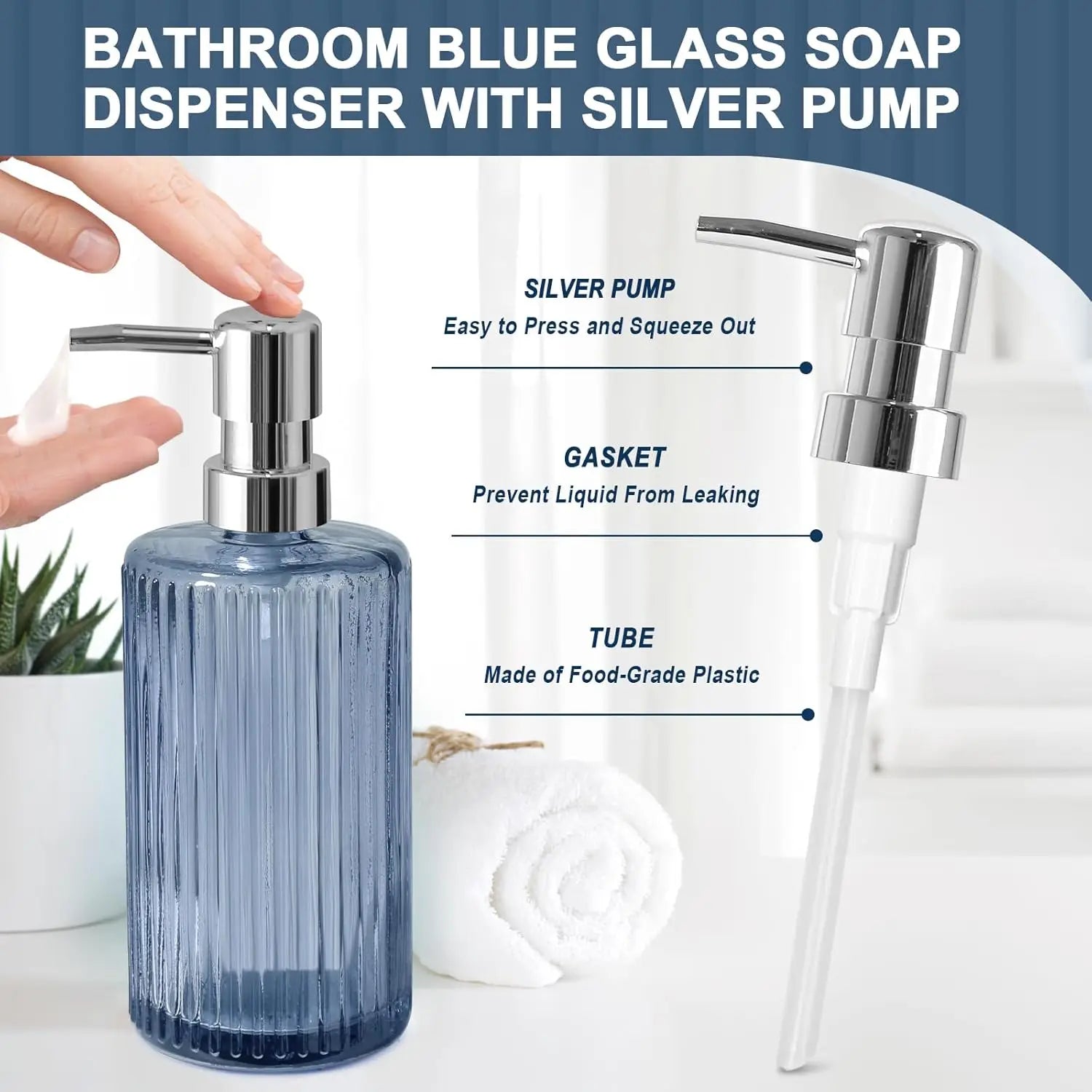 5-Piece Vintage Bathroom Accessories with Soap Dispenser, Toothbrush Holder, Qtip Holder & Small Vase