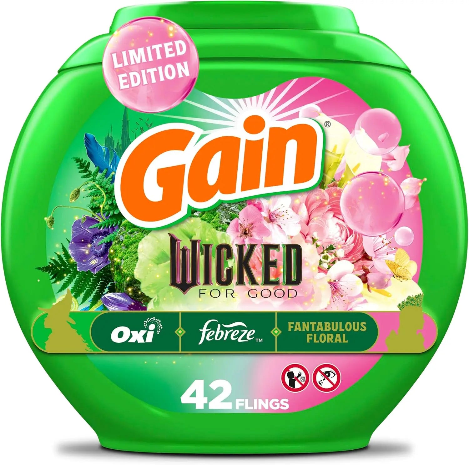 Limited Edition Laundry Detergent Pacs, 42 Count, Fantabulous Floral Scent, 3 in 1 HE with Oxi Boost