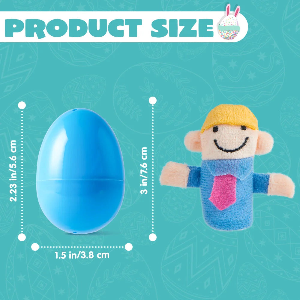 24 Pcs Easter Eggs Prefilled with Cartoon Animal Puppets Easter Hunt Basket Stuffers